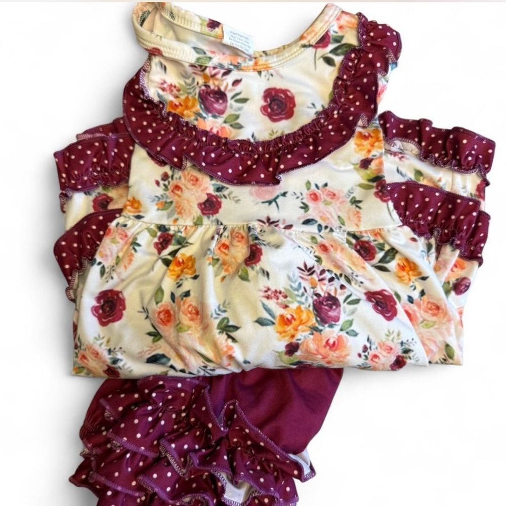 Floral Ruffle Dress Set 4T - Picture 4 of 11